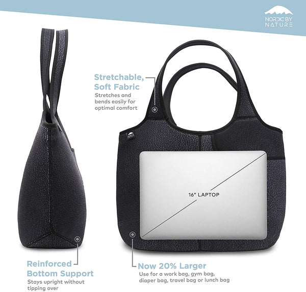 Women's Soft Tote Shoulder Bag Neoprene Handbag Laptop Computer Travel Bag Purse