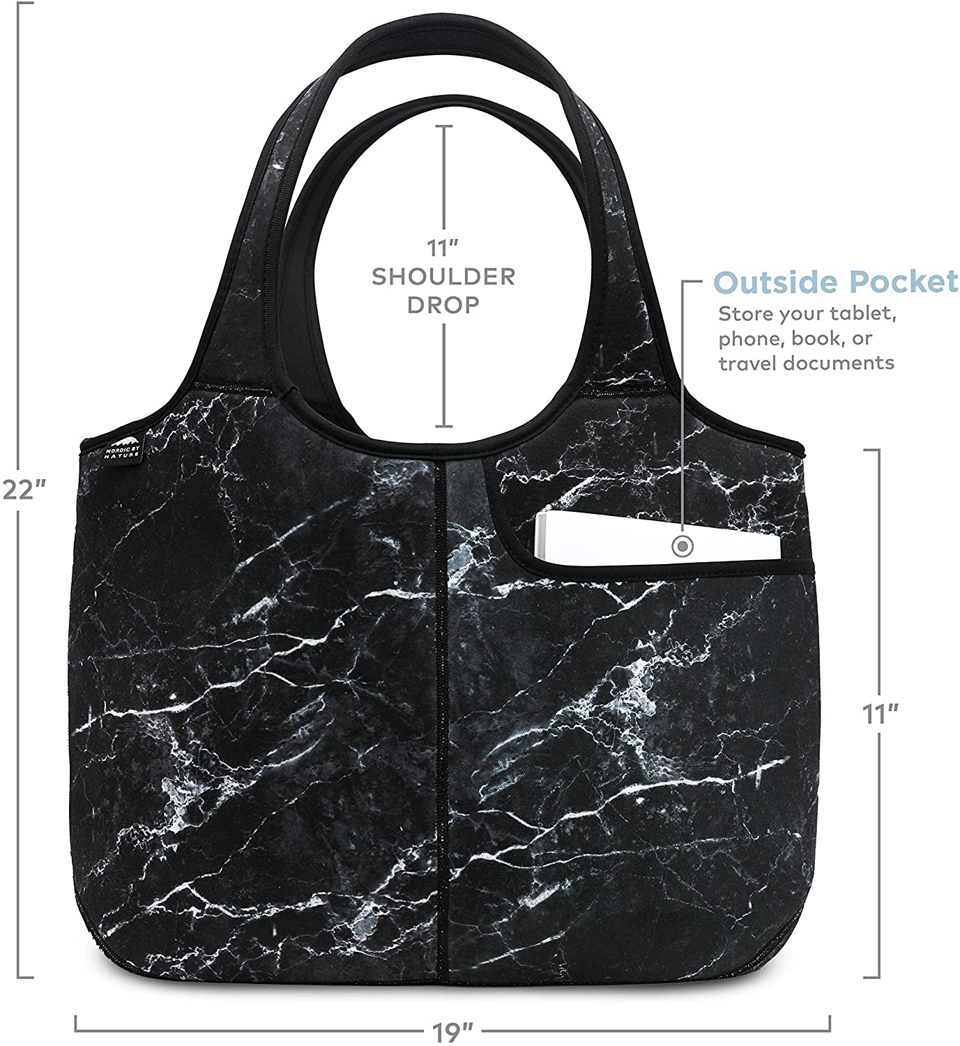 Women's Soft Tote Shoulder Bag Neoprene Handbag Laptop Computer Travel –  Life Of Leisure, LLC Nordic By Nature Brand