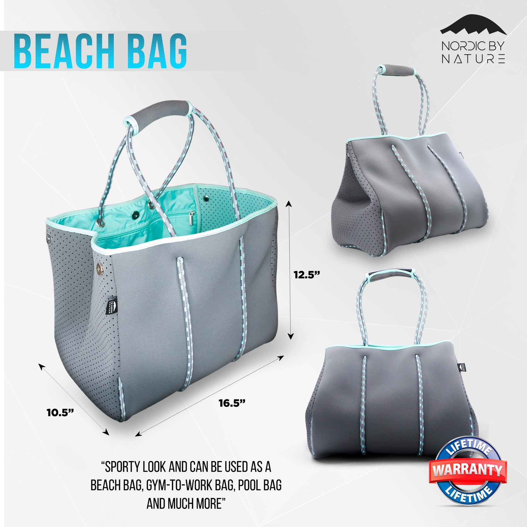 Beach Bag, Tote Bag, Swimming Bag, Gym Bag